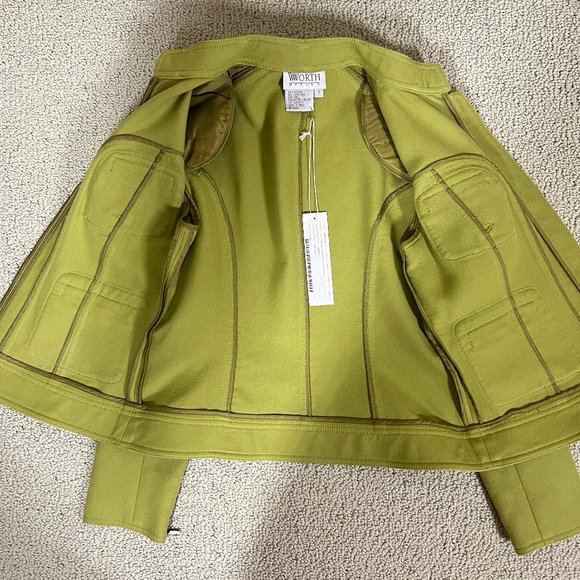 NWT Worth Cotton Full Zip Messenger Jacket • Green • Size 8P - Picture 11 of 11